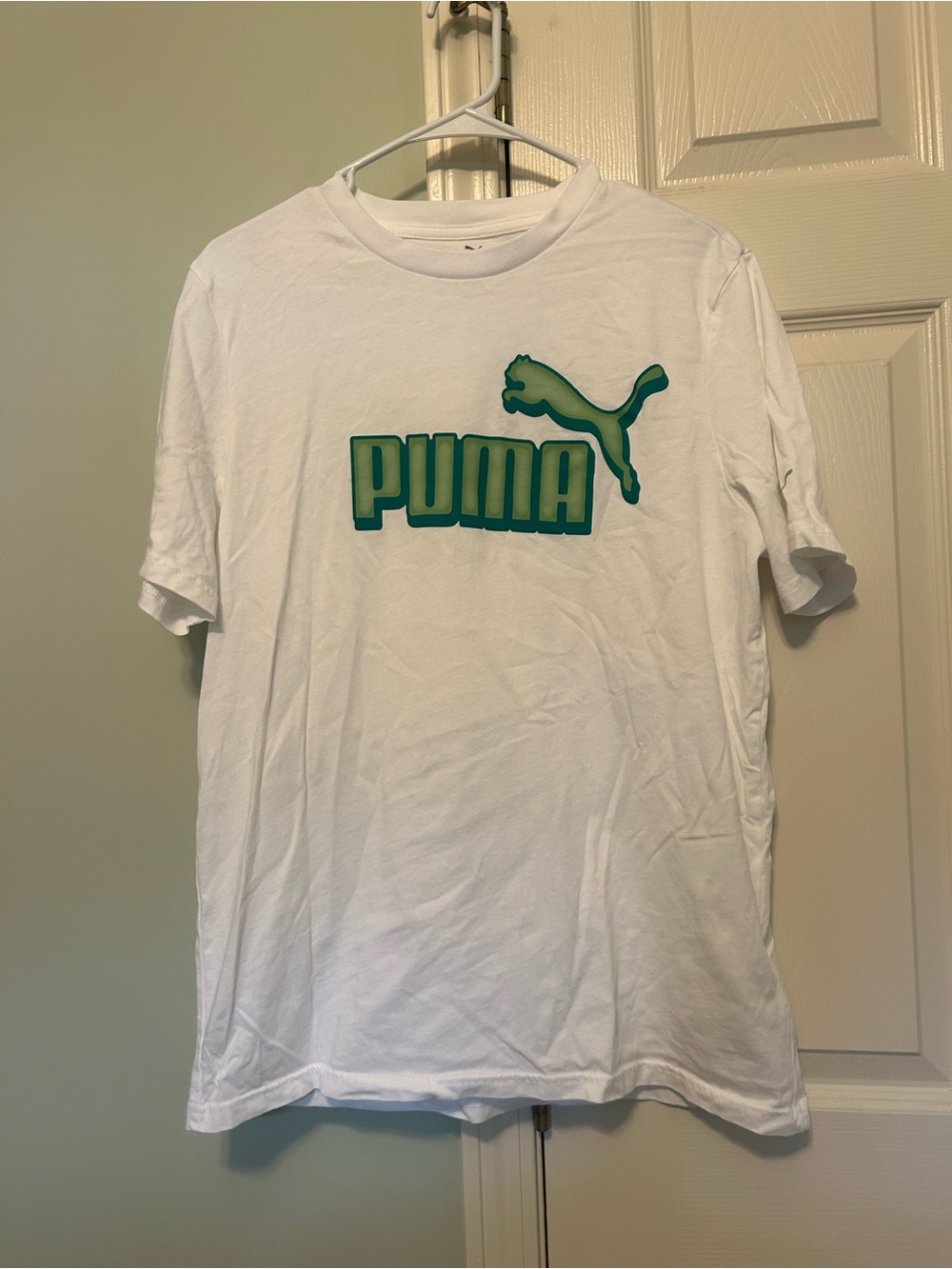 Puma White T-Shirt with Gray Logo